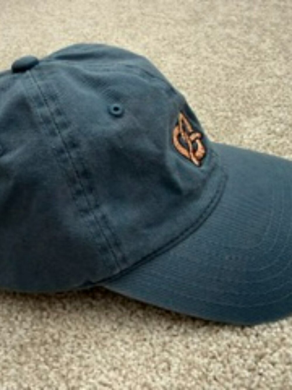 Pretzel Baseball Cap Blue Navy Classic 6-Panel Unstructured Hat Men Women Unisex - Picture 5 of 6